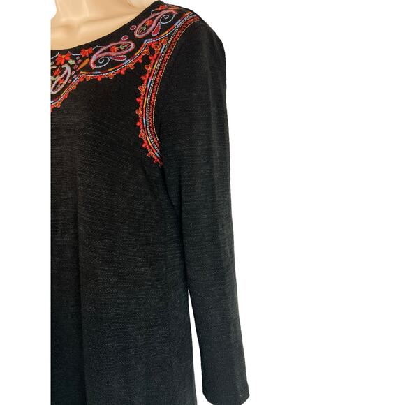 THML embroidered black dress size small Comfy Loose Boho Casual Everyday - Picture 6 of 9